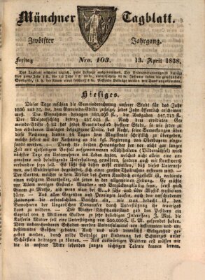 Münchener Tagblatt Freitag 13. April 1838