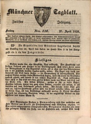 Münchener Tagblatt Freitag 27. April 1838