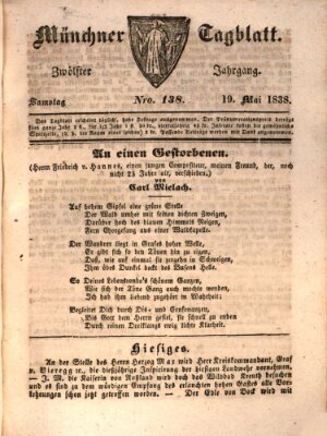 Münchener Tagblatt Samstag 19. Mai 1838