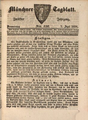 Münchener Tagblatt Donnerstag 7. Juni 1838