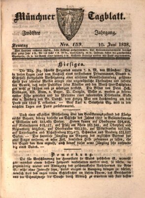Münchener Tagblatt Sonntag 10. Juni 1838
