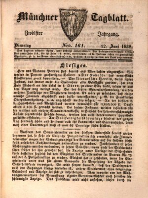 Münchener Tagblatt Dienstag 12. Juni 1838