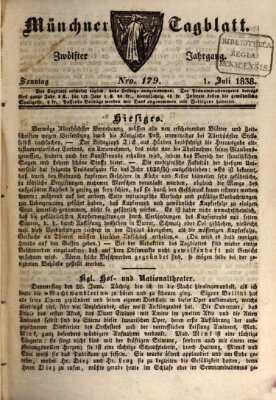 Münchener Tagblatt Sonntag 1. Juli 1838