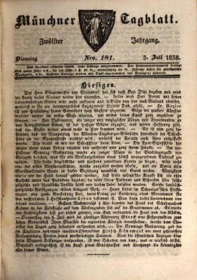 Münchener Tagblatt Dienstag 3. Juli 1838