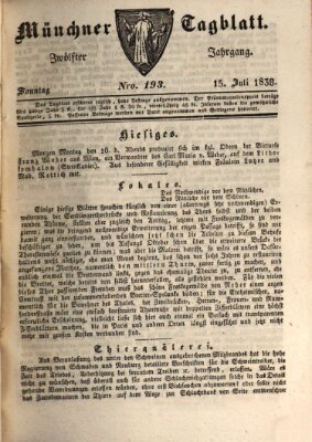 Münchener Tagblatt Sonntag 15. Juli 1838