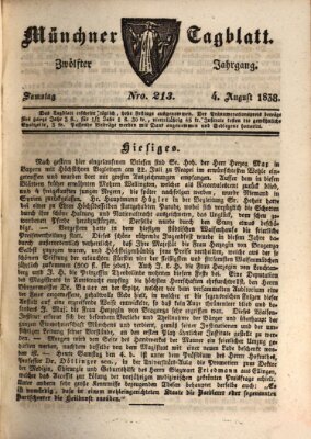 Münchener Tagblatt Samstag 4. August 1838