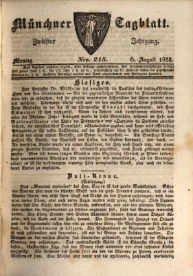 Münchener Tagblatt Montag 6. August 1838