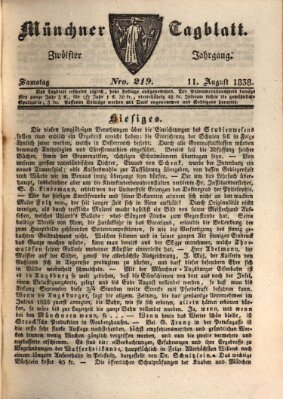 Münchener Tagblatt Samstag 11. August 1838