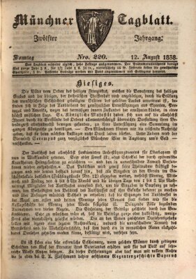 Münchener Tagblatt Sonntag 12. August 1838