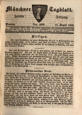 Münchener Tagblatt Dienstag 14. August 1838