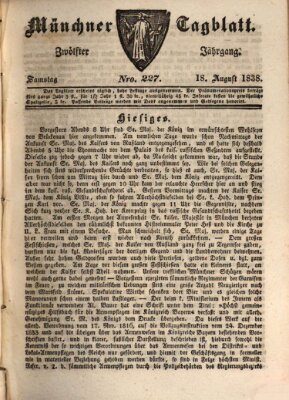 Münchener Tagblatt Samstag 18. August 1838