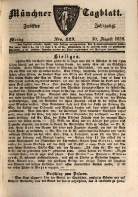 Münchener Tagblatt Montag 20. August 1838