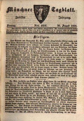 Münchener Tagblatt Sonntag 26. August 1838