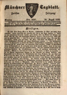 Münchener Tagblatt Dienstag 28. August 1838