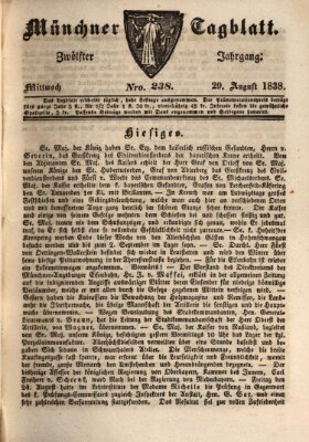 Münchener Tagblatt Mittwoch 29. August 1838