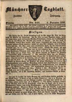 Münchener Tagblatt Dienstag 4. September 1838