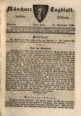 Münchener Tagblatt Dienstag 11. September 1838