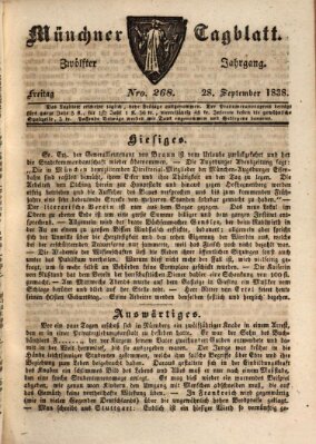 Münchener Tagblatt Freitag 28. September 1838