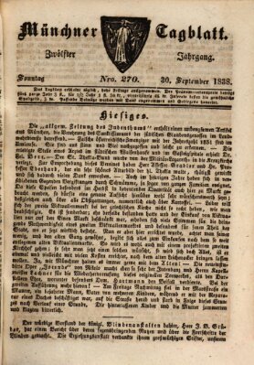 Münchener Tagblatt Sonntag 30. September 1838