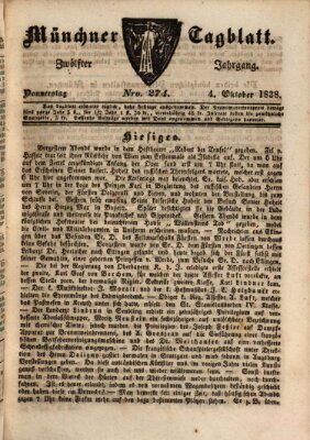 Münchener Tagblatt Donnerstag 4. Oktober 1838