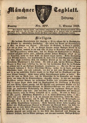 Münchener Tagblatt Sonntag 7. Oktober 1838