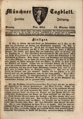 Münchener Tagblatt Sonntag 14. Oktober 1838