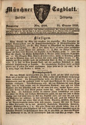 Münchener Tagblatt Donnerstag 18. Oktober 1838