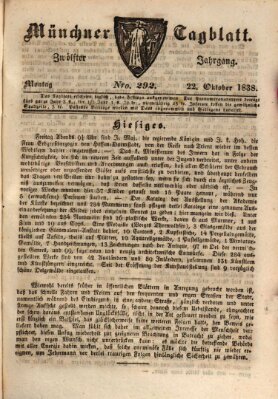 Münchener Tagblatt Montag 22. Oktober 1838