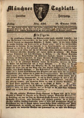 Münchener Tagblatt Freitag 26. Oktober 1838