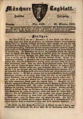 Münchener Tagblatt Sonntag 28. Oktober 1838