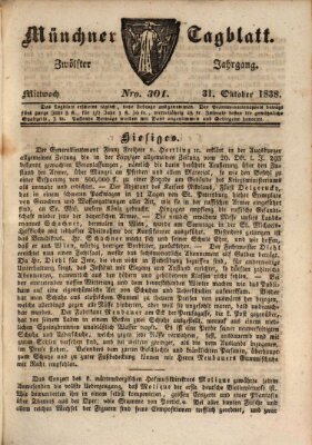 Münchener Tagblatt Mittwoch 31. Oktober 1838