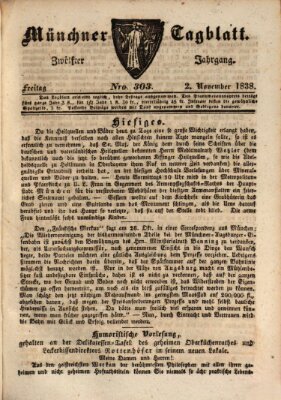 Münchener Tagblatt Freitag 2. November 1838