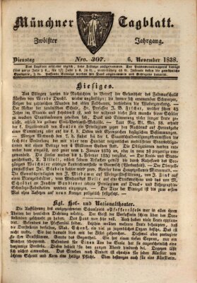 Münchener Tagblatt Dienstag 6. November 1838