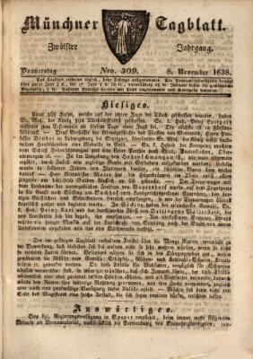 Münchener Tagblatt Donnerstag 8. November 1838