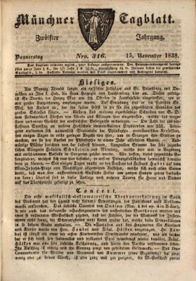 Münchener Tagblatt Donnerstag 15. November 1838