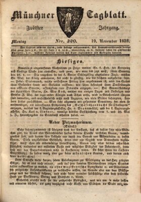 Münchener Tagblatt Montag 19. November 1838