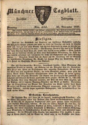 Münchener Tagblatt Dienstag 20. November 1838