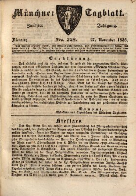 Münchener Tagblatt Dienstag 27. November 1838