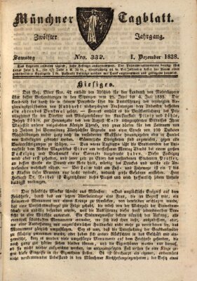 Münchener Tagblatt Samstag 1. Dezember 1838