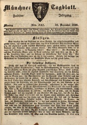 Münchener Tagblatt Montag 10. Dezember 1838