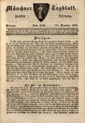 Münchener Tagblatt Dienstag 11. Dezember 1838