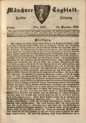 Münchener Tagblatt Freitag 14. Dezember 1838