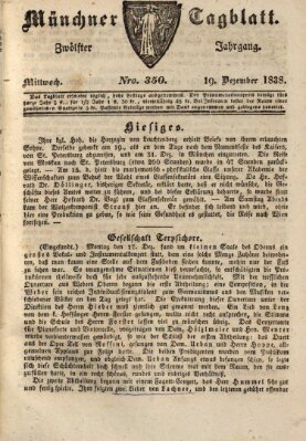 Münchener Tagblatt Mittwoch 19. Dezember 1838