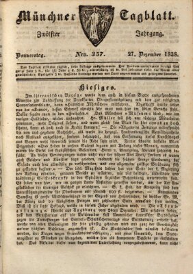 Münchener Tagblatt Donnerstag 27. Dezember 1838