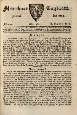 Münchener Tagblatt Montag 31. Dezember 1838