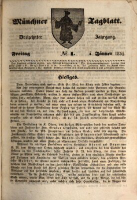 Münchener Tagblatt Freitag 4. Januar 1839