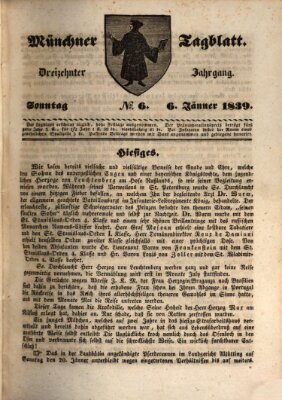 Münchener Tagblatt Sonntag 6. Januar 1839