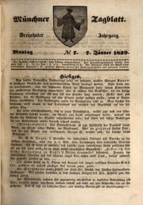 Münchener Tagblatt Montag 7. Januar 1839