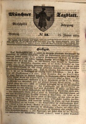 Münchener Tagblatt Sonntag 13. Januar 1839