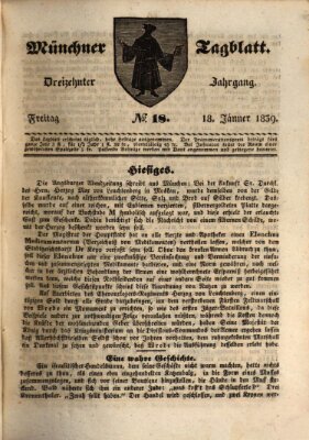 Münchener Tagblatt Freitag 18. Januar 1839